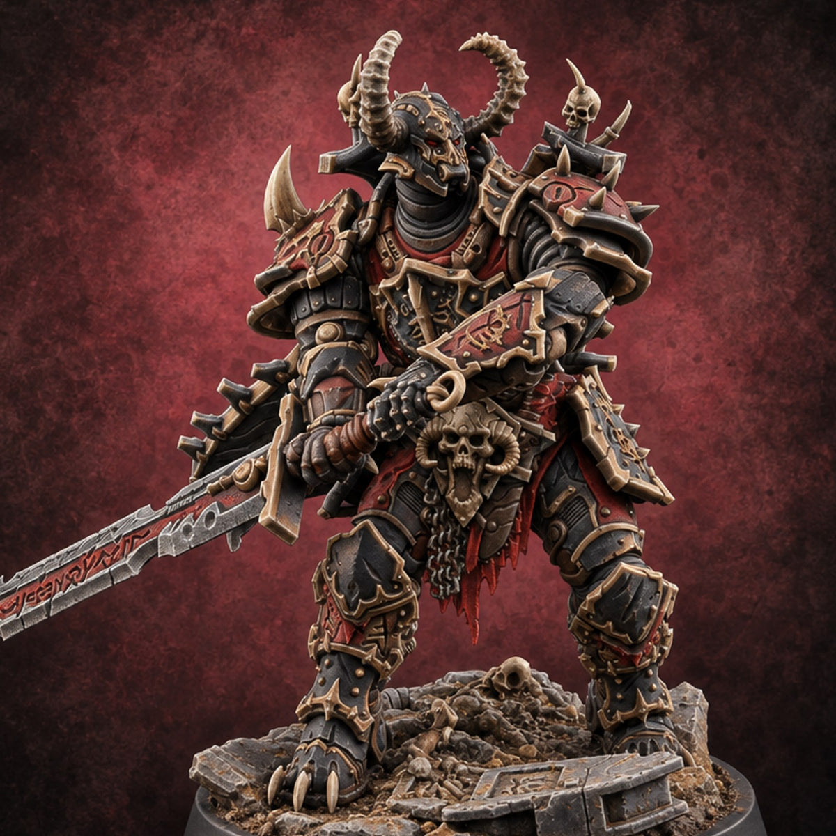 Dark Matter of Fact Human Spiked Armoured Warrior A — painted concept preview (miniature supplied unpainted)