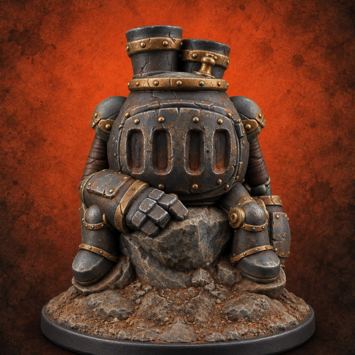 Smoke Stacks Furnace Golem C Miniature for Dungeons and Dragons, Pathfinder or other TTRPGs