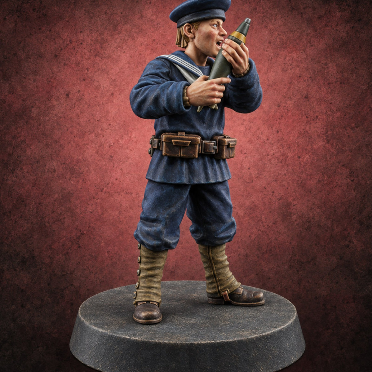 Fire for Effect Japanese Naval Heavy Mortar Team D — painted concept preview (miniature supplied unpainted)