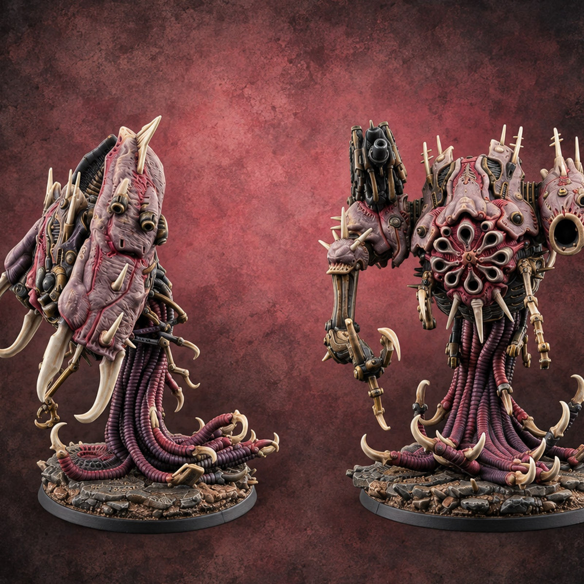 Something Heavy Drifts Nearer Grell Hover Artillery Battery — painted concept preview (miniature supplied unpainted)