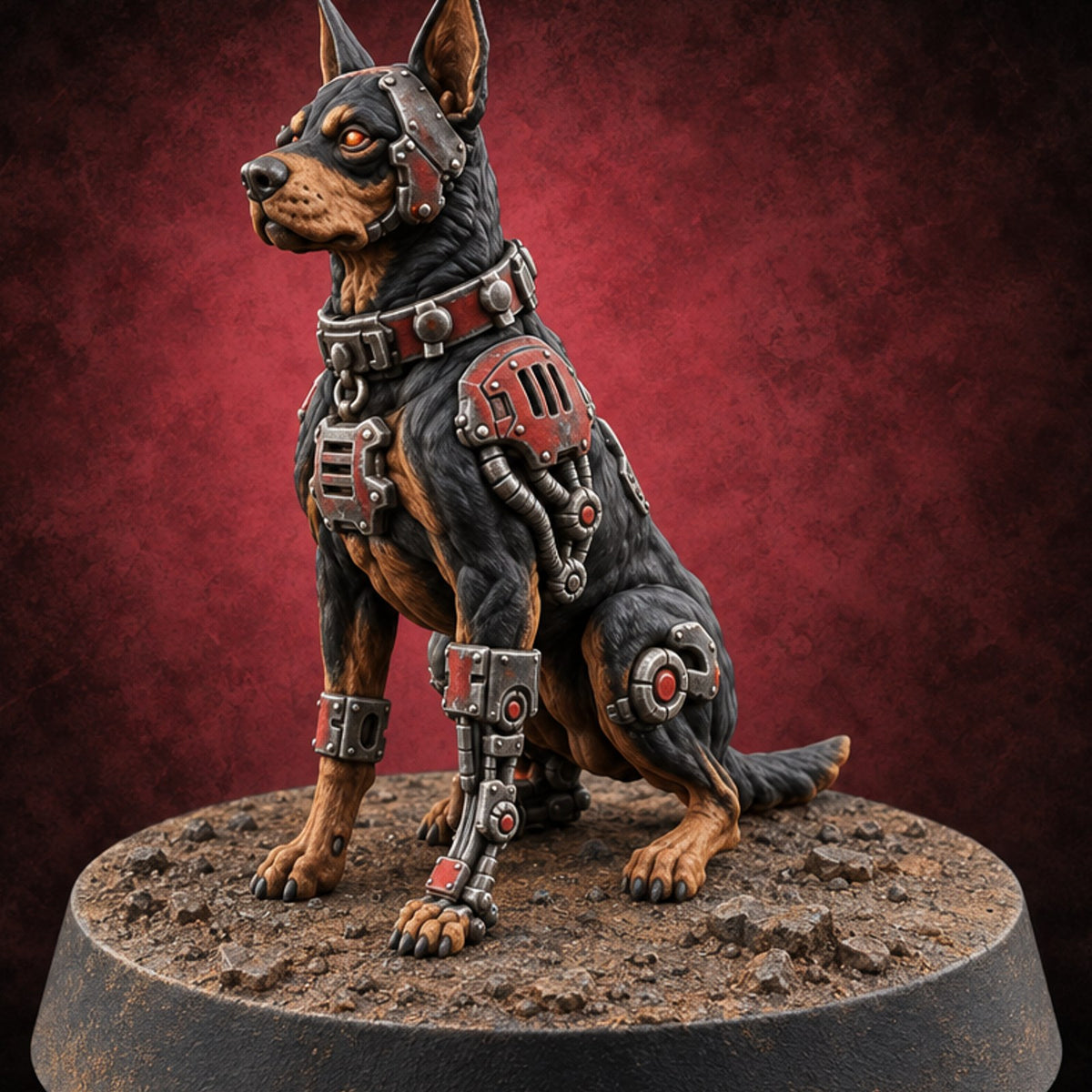 Bite Now, Calibrate Later Hell Hound Cybernetic Dog D — painted concept preview (miniature supplied unpainted)