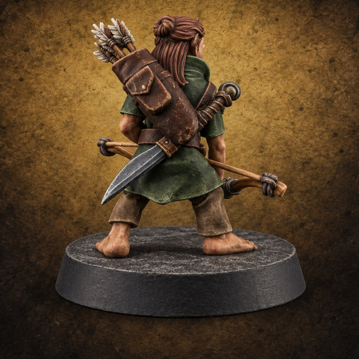 Small Steps, Certain Shots Halfling Hunter C — painted concept preview (miniature supplied unpainted)