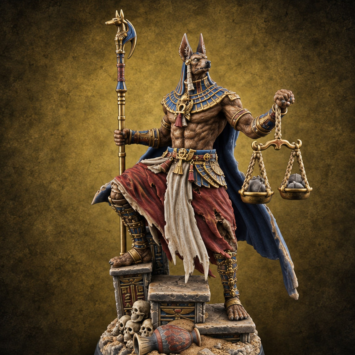 The Scales Already Know Gnoll Jackal-Headed Judge — painted concept preview (miniature supplied unpainted)