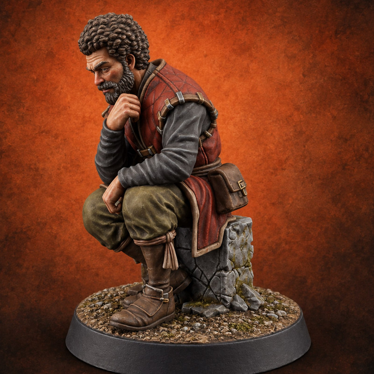Taking a Breather Human Knight — painted concept preview (miniature supplied unpainted)