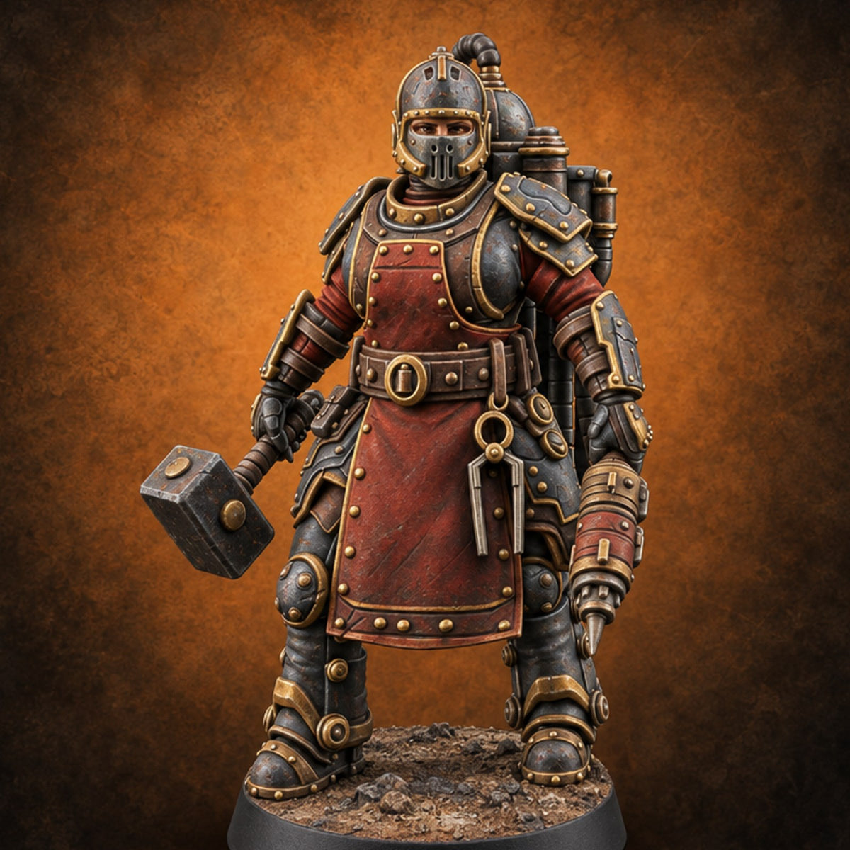 Hammer Hand, Steady Nerve Human Forge Matron — painted concept preview (miniature supplied unpainted)