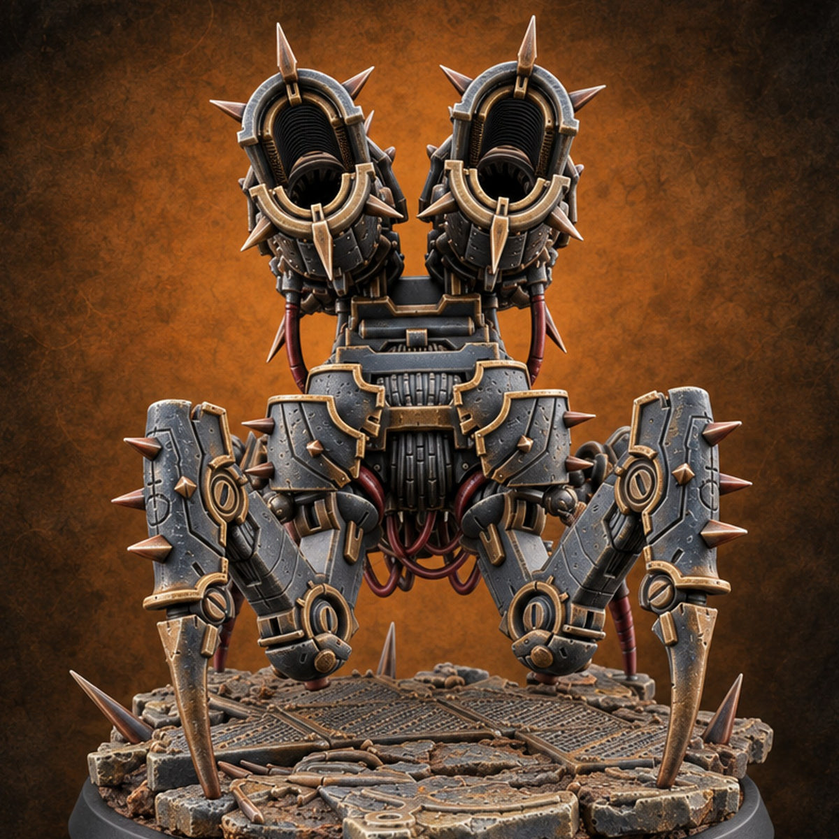 Sent to Fetch a Soul Retriever Spiked Spider-Legged Construct A — painted concept preview (miniature supplied unpainted)