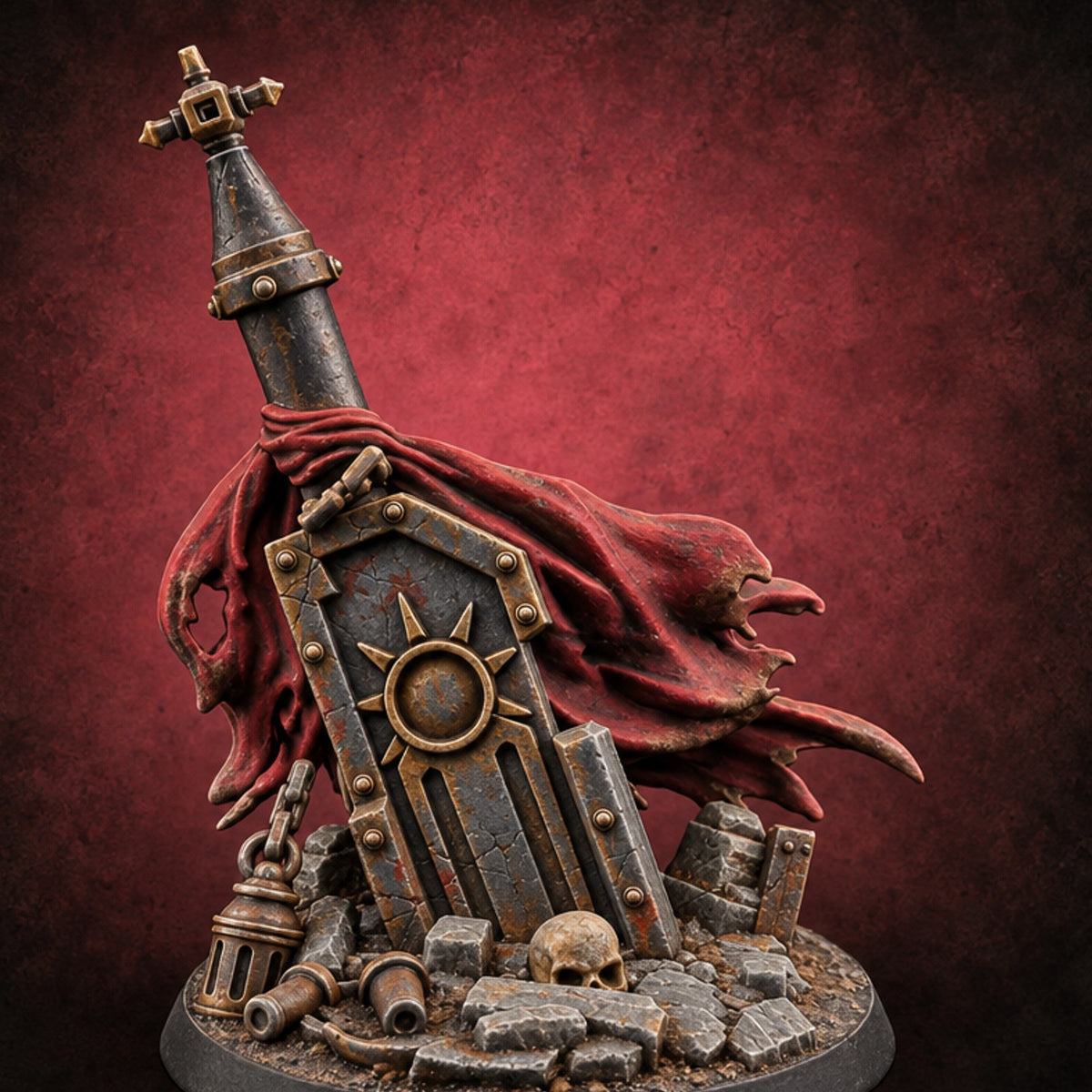 Everything Bolted Down Except Hope Industrial Battlefield Terrain Prop D — painted concept preview (terrain supplied unpainted)