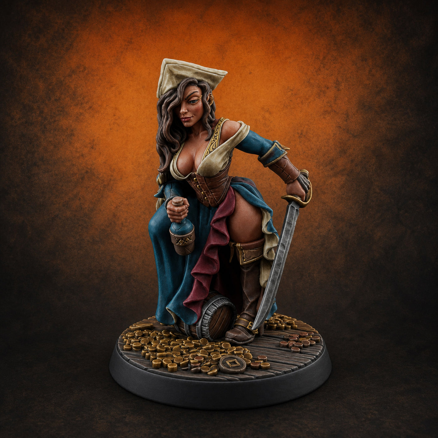 Claiming the Spoils Human Pirate — painted concept preview (miniature supplied unpainted)