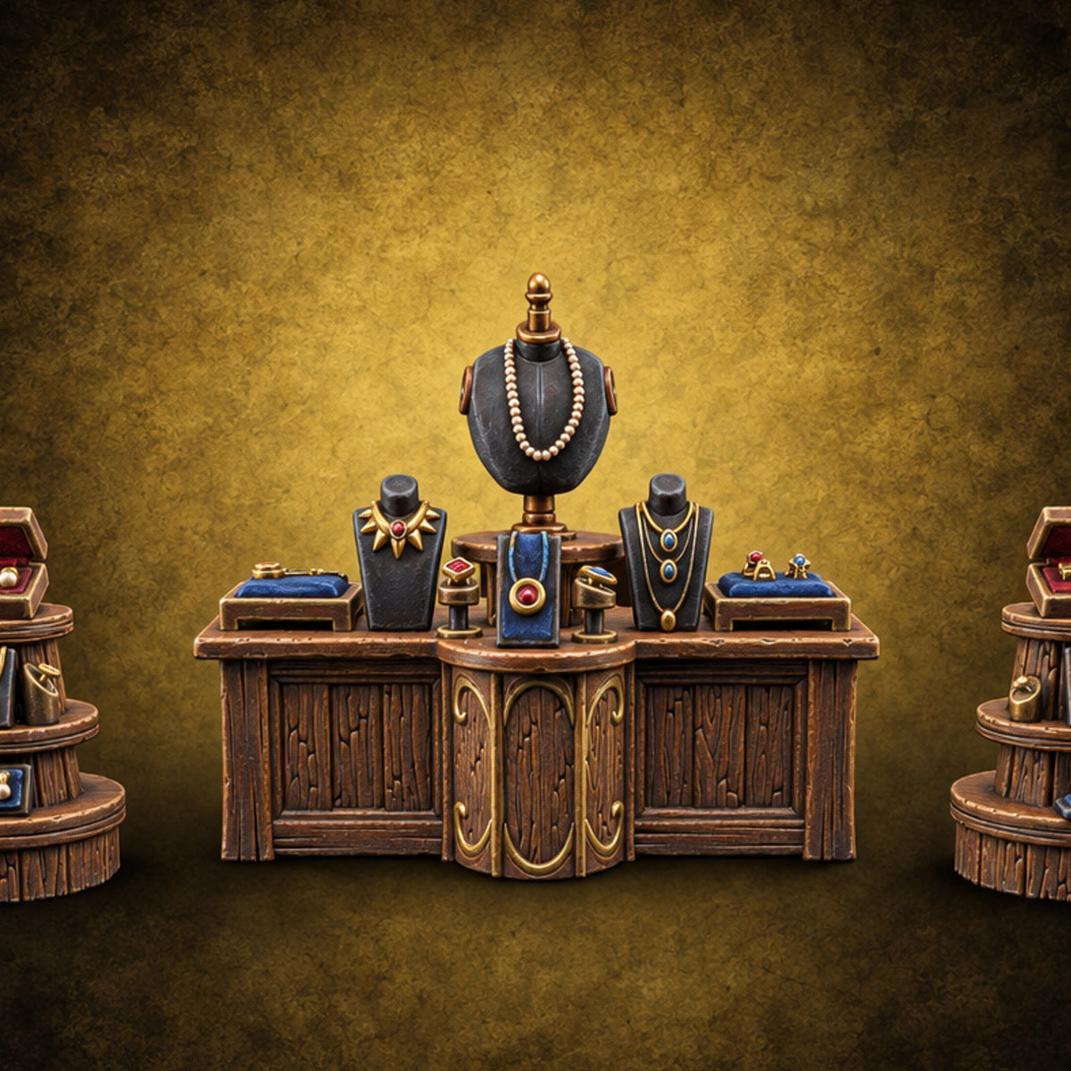 Appraised Under Glass Wooden Jeweler Shop Furniture C — painted concept preview (terrain supplied unpainted)