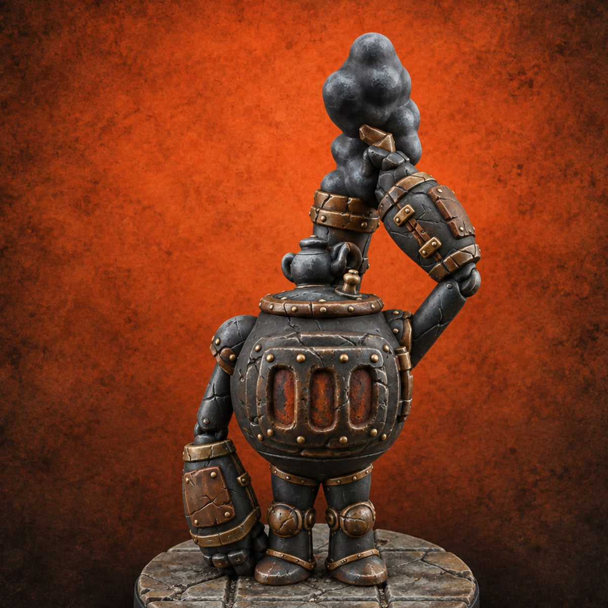Smoke Stacks Furnace Golem A Miniature for Dungeons and Dragons, Pathfinder or other TTRPGs