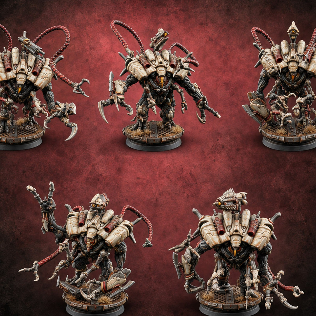 Cable Loops Overhead, Claws Below Retriever Construct Walkers — painted concept preview (miniature supplied unpainted)