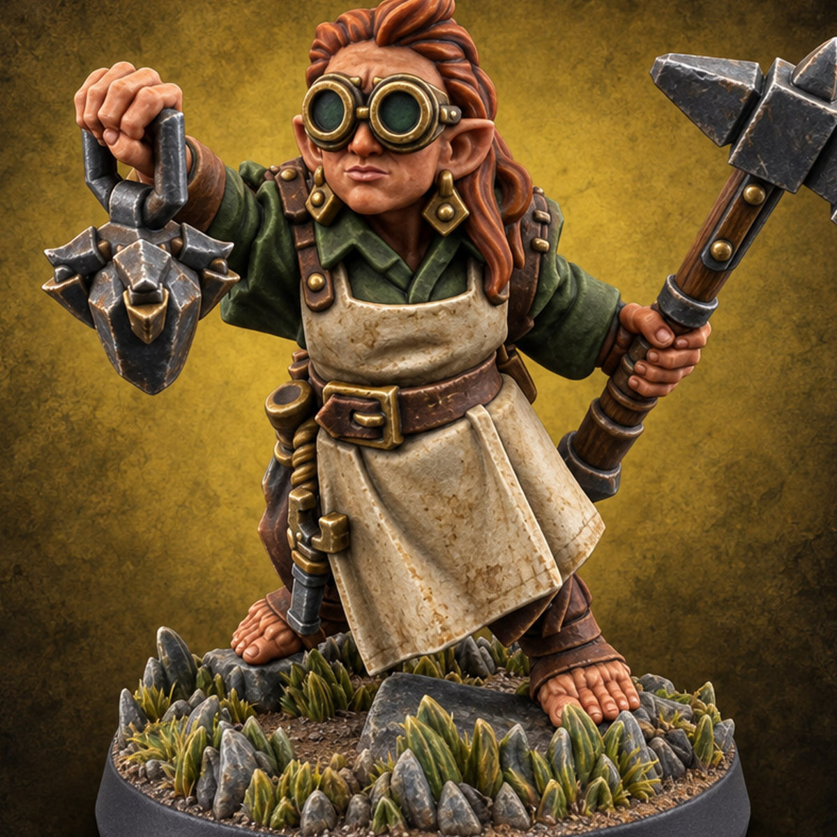 Small Feet, Big Callings Halfling Adventurer A — painted concept preview (miniature supplied unpainted)