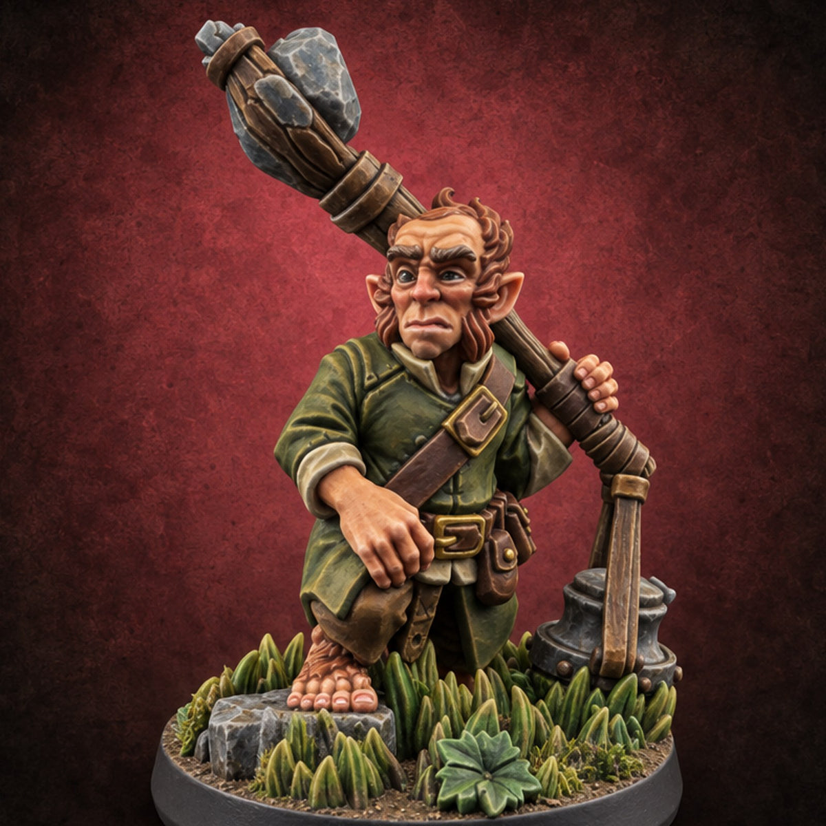 Small Folk, Big Appetite for Trouble Halfling Adventurer C — painted concept preview (miniature supplied unpainted)