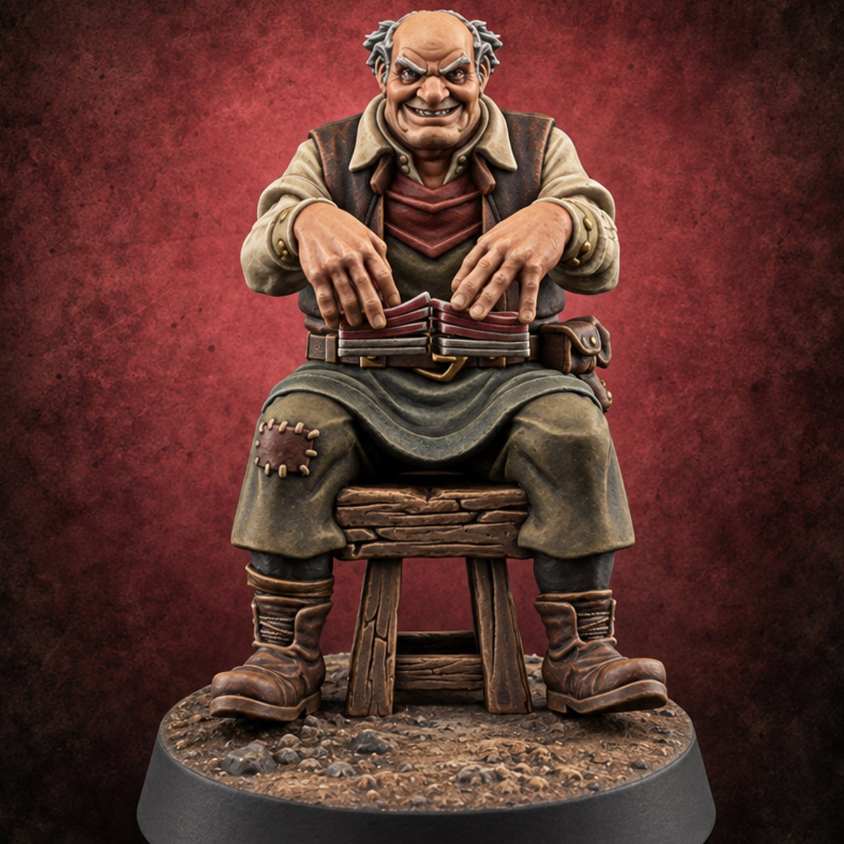 Nobody Trusts the Dealer Card Player C — painted concept preview (miniature supplied unpainted)