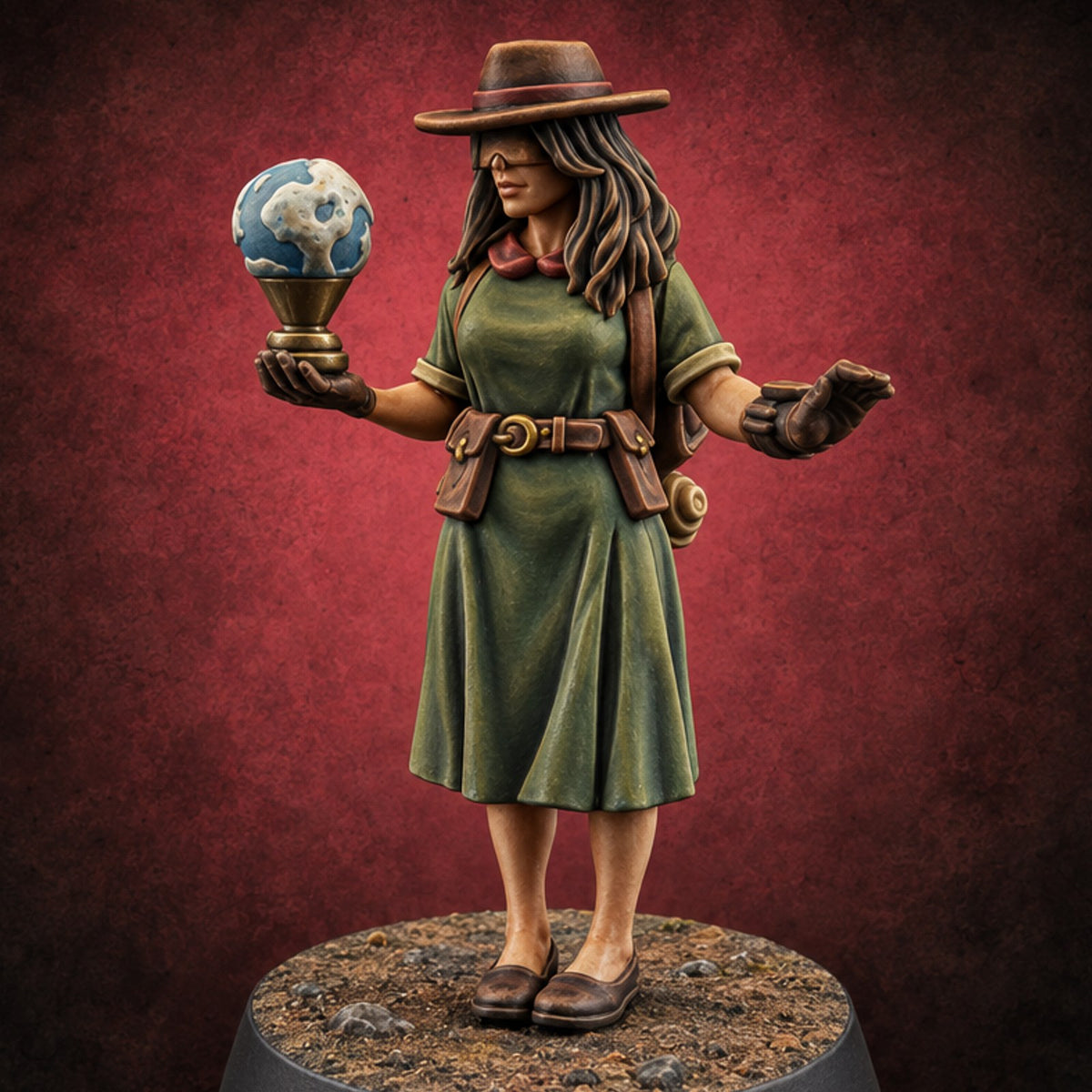 Gadgets and Grimoires Human Civilian A — painted concept preview (miniature supplied unpainted)