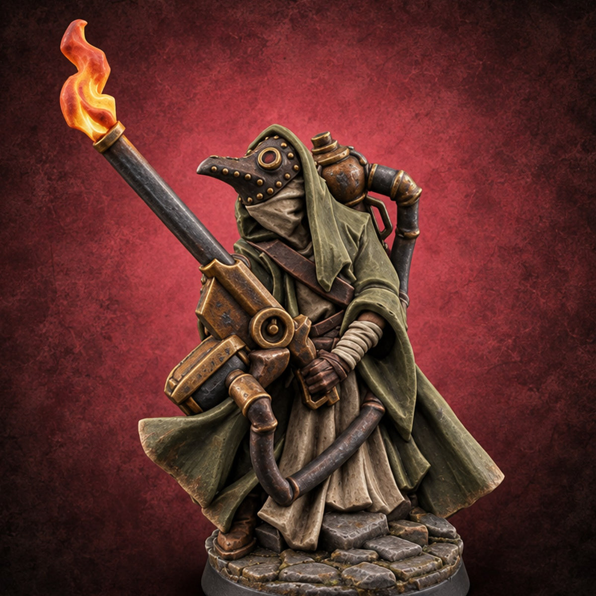 House Calls Come with Fire Human Plague Doctor B — painted concept preview (miniature supplied unpainted)