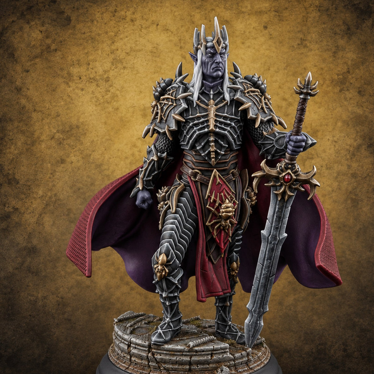 A Point of Authority Drow General — painted concept preview (miniature supplied unpainted)