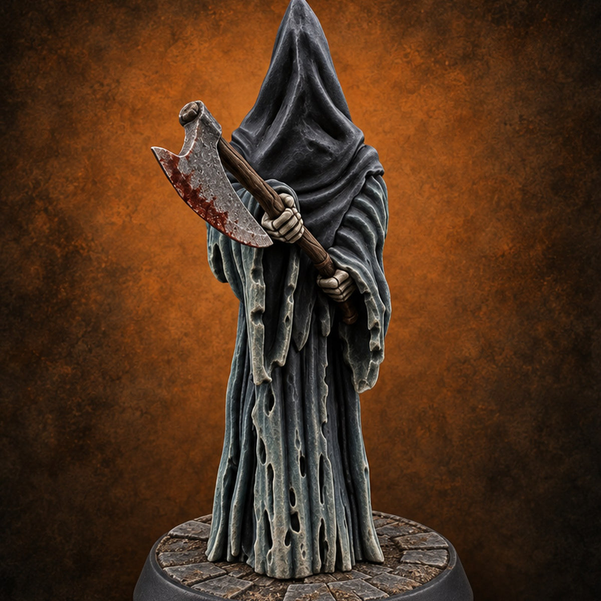 Executioner's Hood Stays Up Wraith Axe Executioner C — painted concept preview (miniature supplied unpainted)