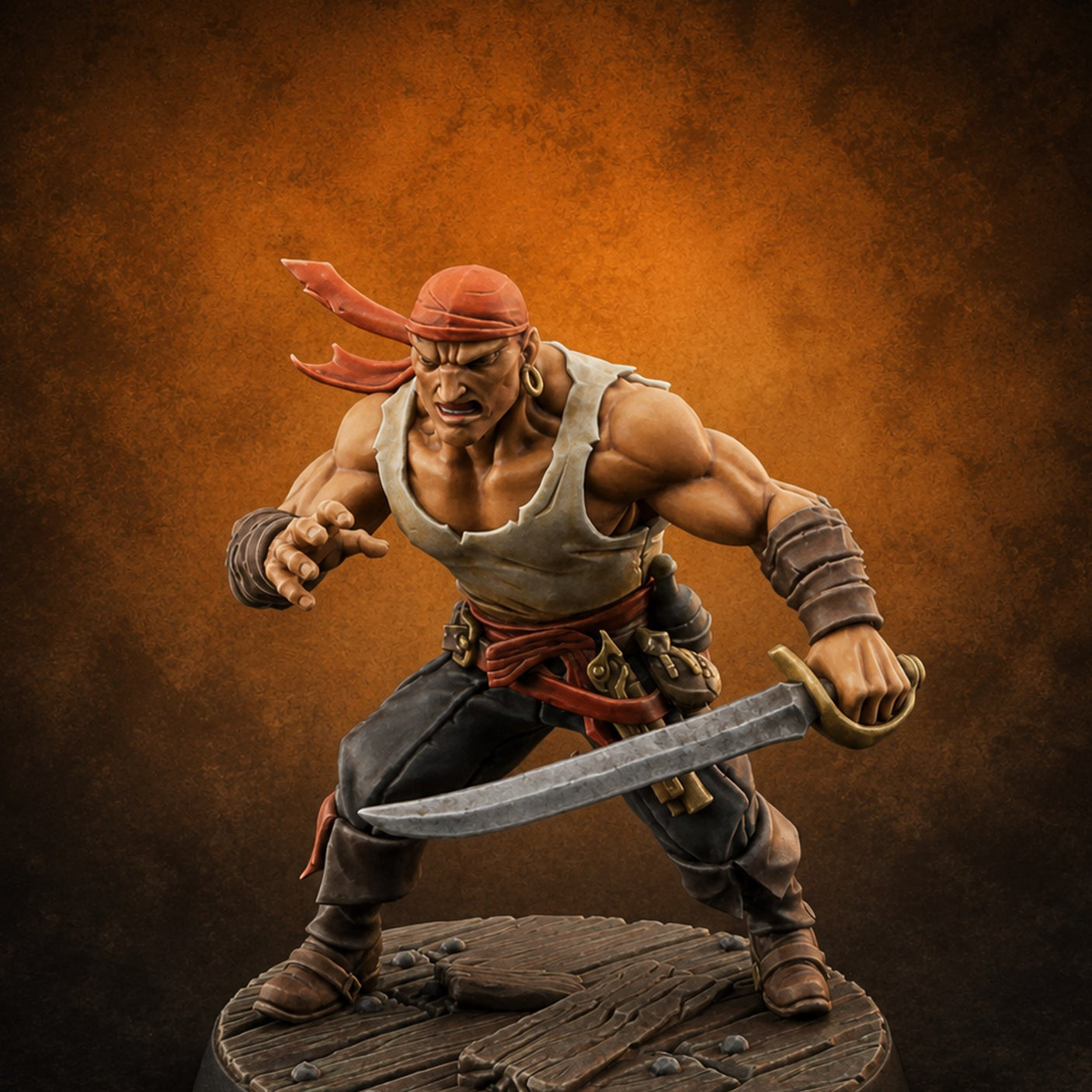 Closing In Human Pirate Miniature for Dungeons and Dragons, Pathfinder or other TTRPGs