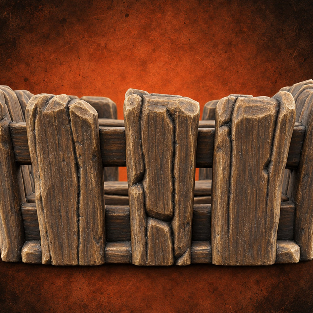 Slats Stacked, Stock Pending Wooden Slatted Basket — painted concept preview (terrain supplied unpainted)