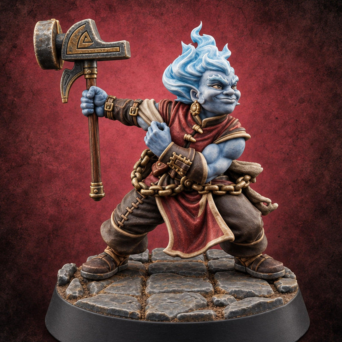 Every Element Answers the Call Genasi Adventurer G — painted concept preview (miniature supplied unpainted)