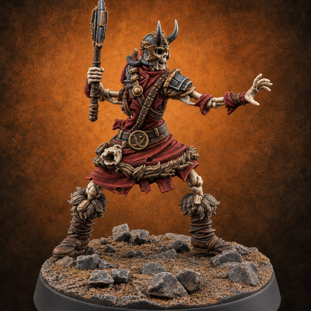 Still Answering the Muster Skeleton Warrior C — painted concept preview (miniature supplied unpainted)