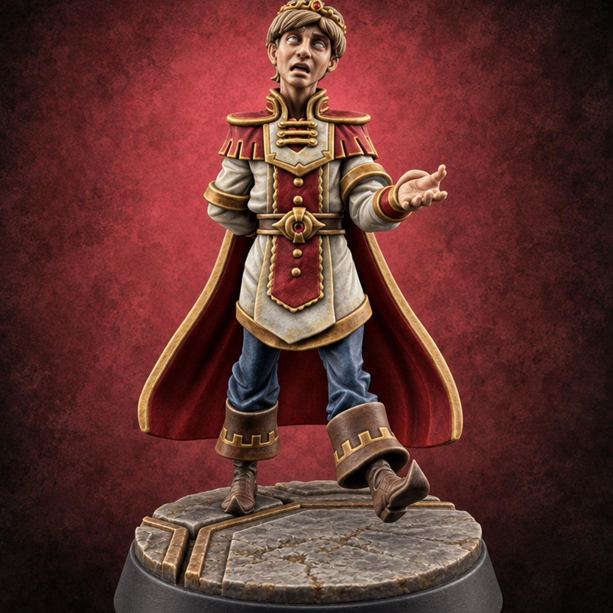 Mid-Step, Mid-Sentence Human Prince — painted concept preview (miniature supplied unpainted)