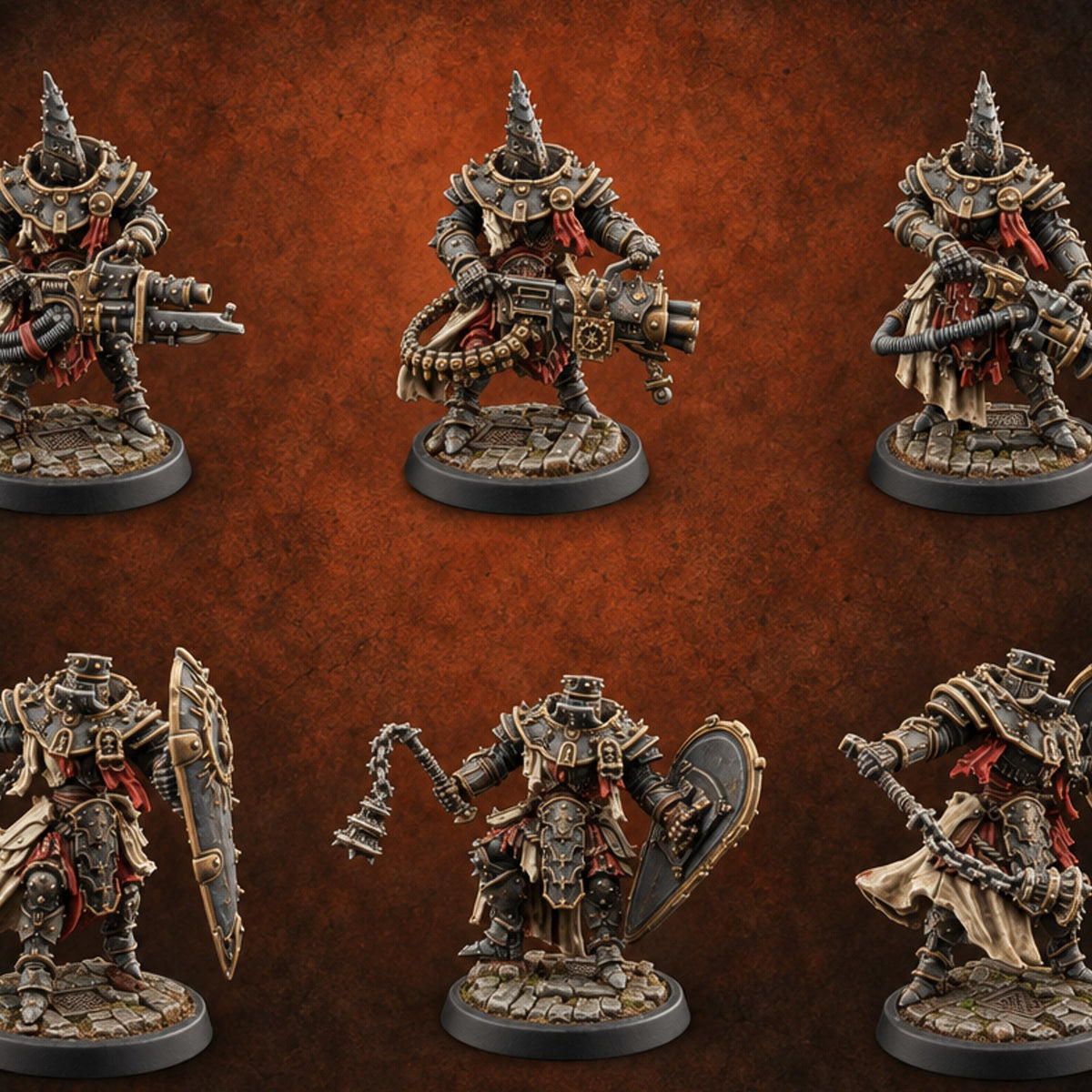 Appeal Denied at Dawn Human Spiked-Armour Executioners — painted concept preview (miniature supplied unpainted)