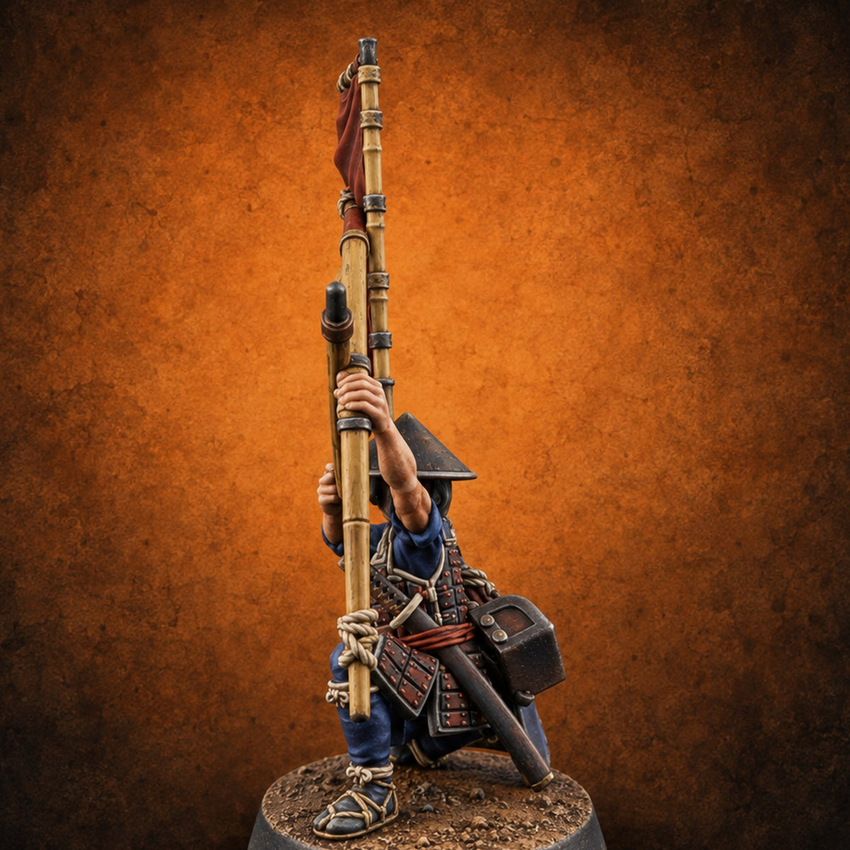 Thwanging Human Ashigaru Archer C — painted concept preview (miniature supplied unpainted)