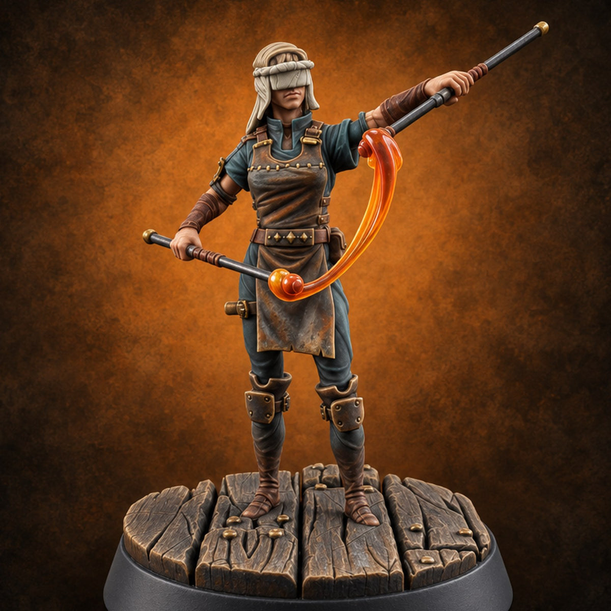 Fragile Orders, Steady Lungs Human Glassblower A — painted concept preview (miniature supplied unpainted)
