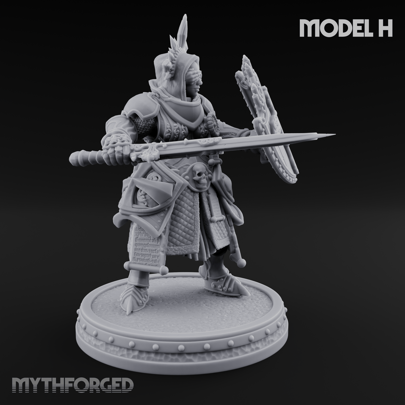 The Unseeing Holy Paladin Order H Miniature for Dungeons and Dragons, Pathfinder or other TTRPGs
