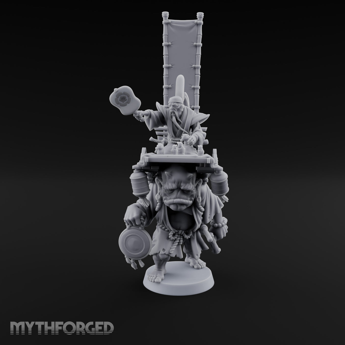 Palanquin Riding Village Elder Miniature for Dungeons and Dragons, Pathfinder or other TTRPGs