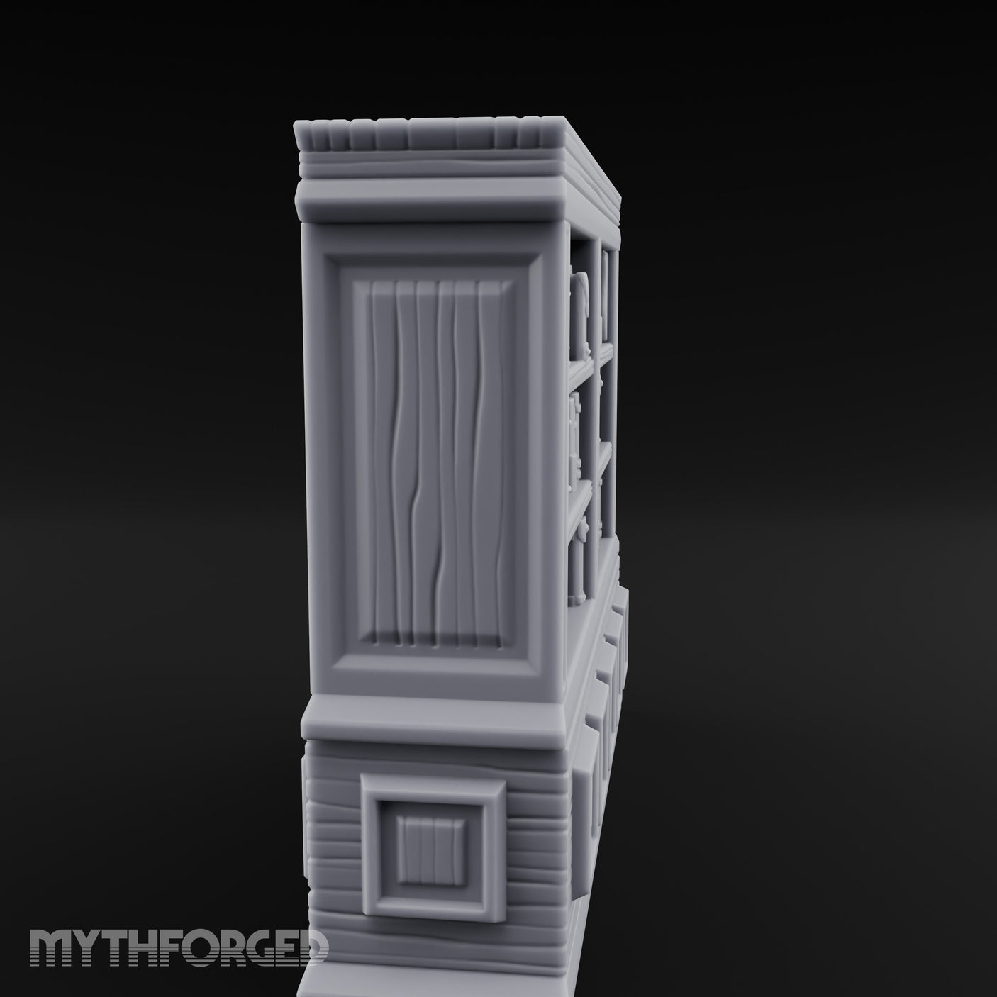 Panel-Drawered Tome-Packed Noble Library Bookcase Miniature for Dungeons and Dragons, Pathfinder or other TTRPGs