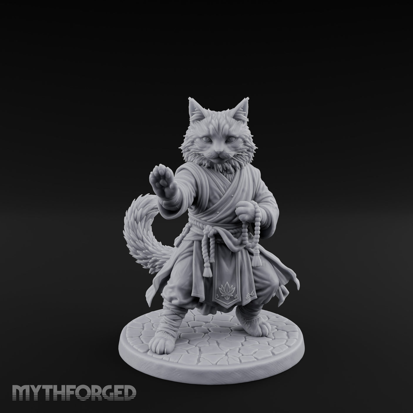 Paw Striking Tabaxi Monk Miniature for Dungeons and Dragons, Pathfinder or other TTRPGs