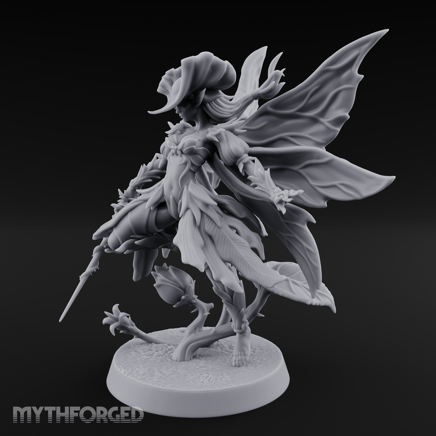 Blooming In Flight Pixie Sprite Miniature for Dungeons and Dragons, Pathfinder or other TTRPGs