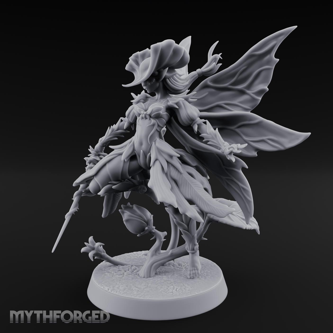 Blooming In Flight Pixie Sprite Miniature for Dungeons and Dragons, Pathfinder or other TTRPGs