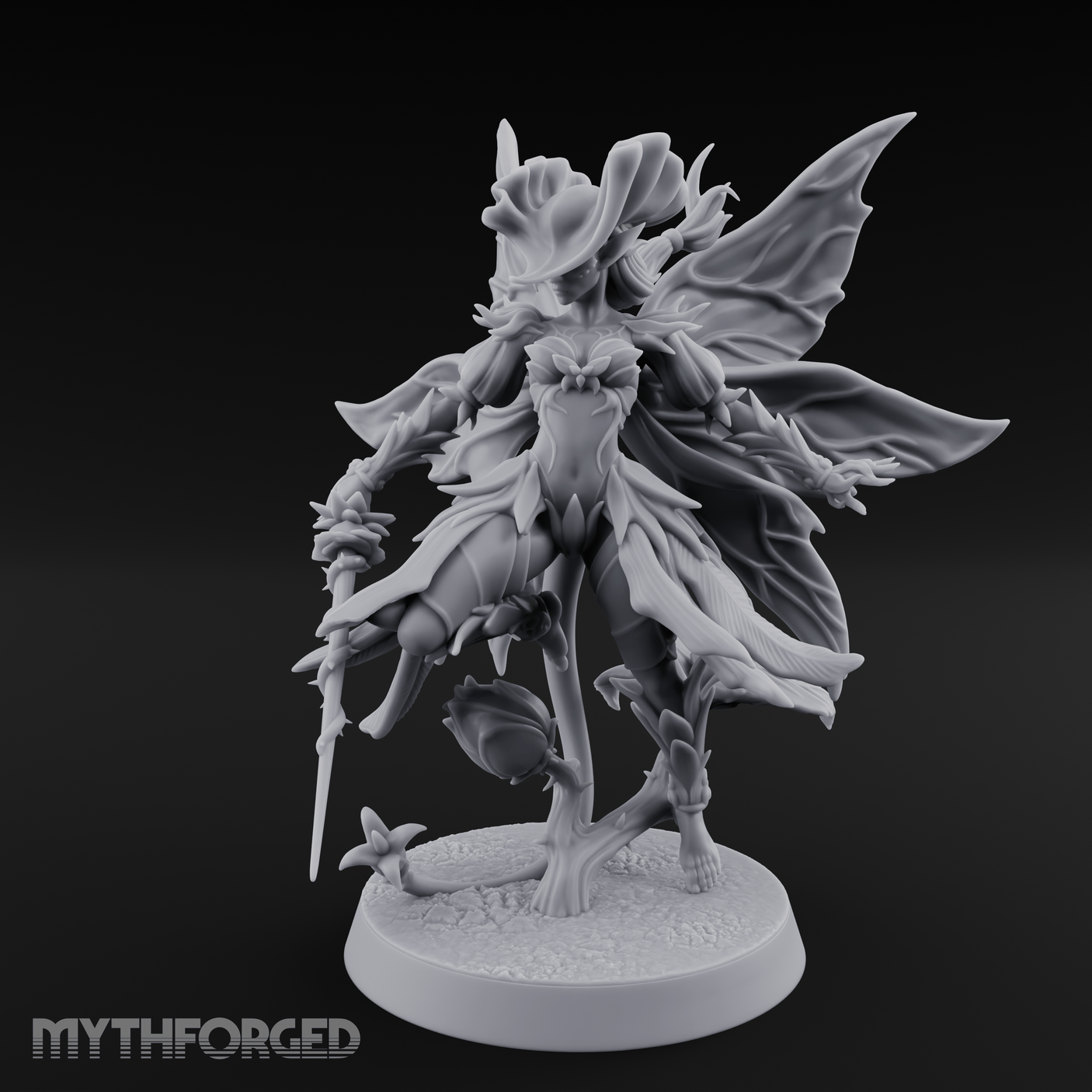 Blooming In Flight Pixie Sprite Miniature for Dungeons and Dragons, Pathfinder or other TTRPGs