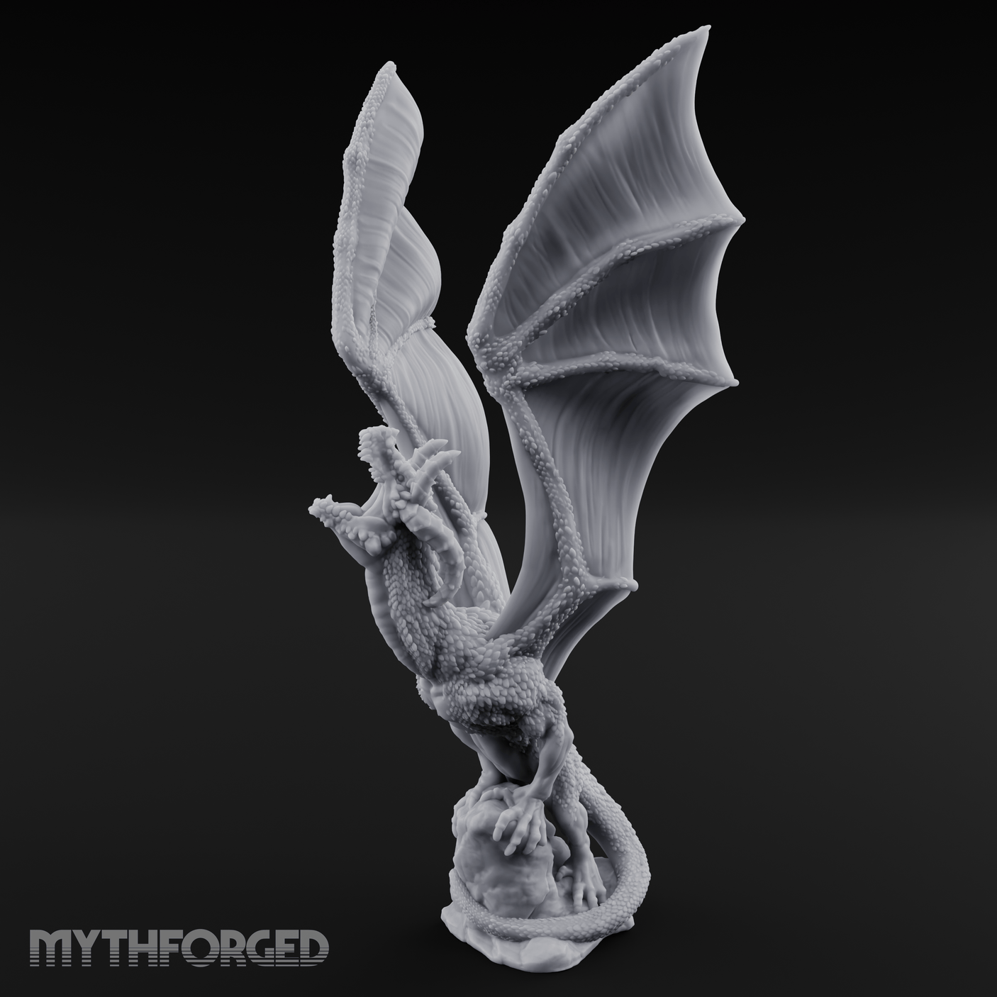 Wings Unfurled Skyward Red Dragon Miniature for Dungeons and Dragons, Pathfinder or other TTRPGs