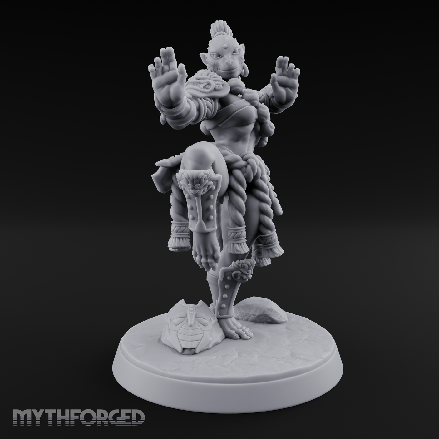 Arms Spread Commanding Hadozee Monk Miniature for Dungeons and Dragons, Pathfinder or other TTRPGs