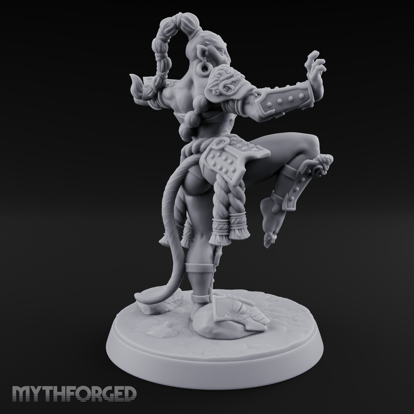 Arms Spread Commanding Hadozee Monk Miniature for Dungeons and Dragons, Pathfinder or other TTRPGs