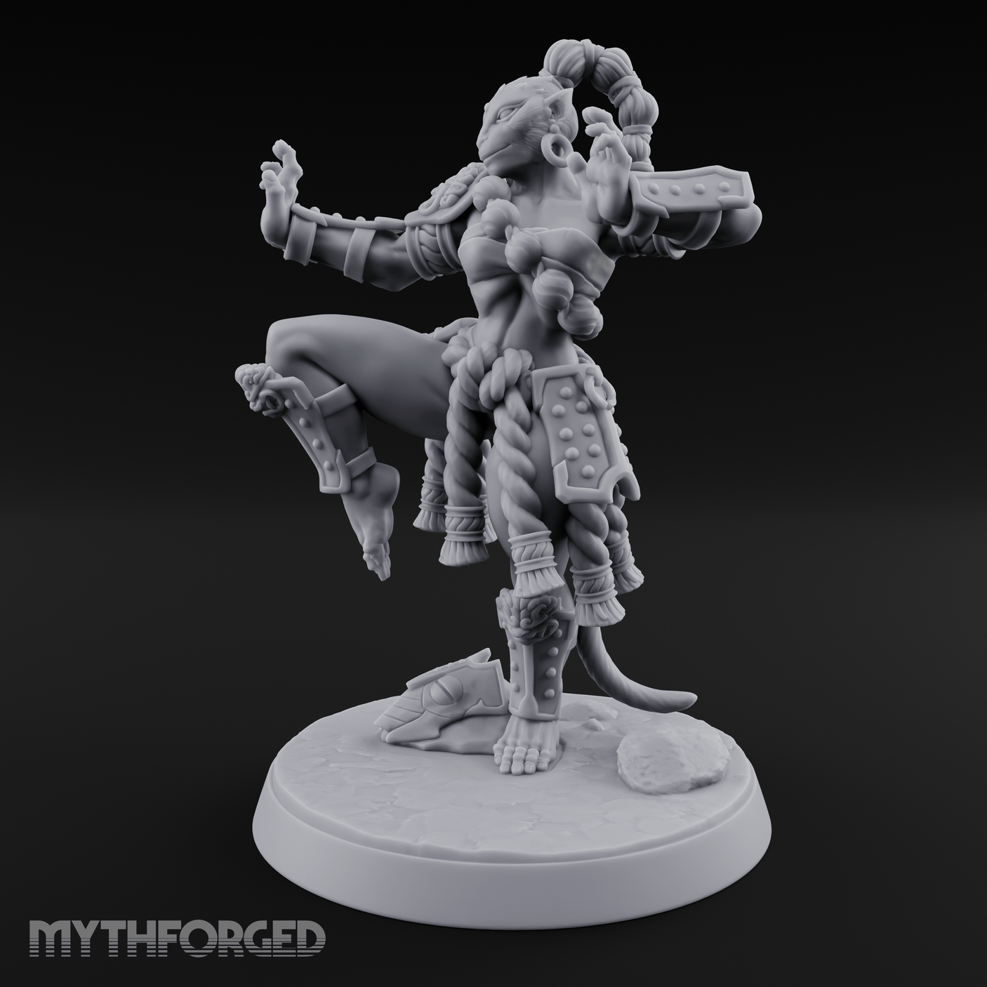 Arms Spread Commanding Hadozee Monk Miniature for Dungeons and Dragons, Pathfinder or other TTRPGs