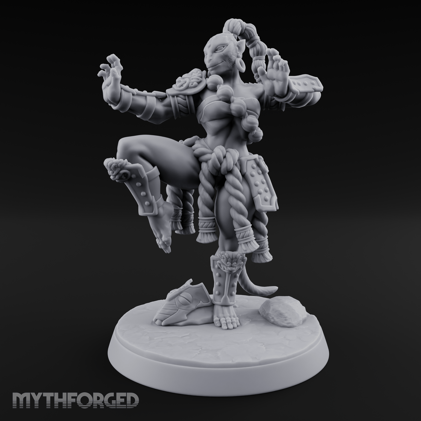 Arms Spread Commanding Hadozee Monk Miniature for Dungeons and Dragons, Pathfinder or other TTRPGs