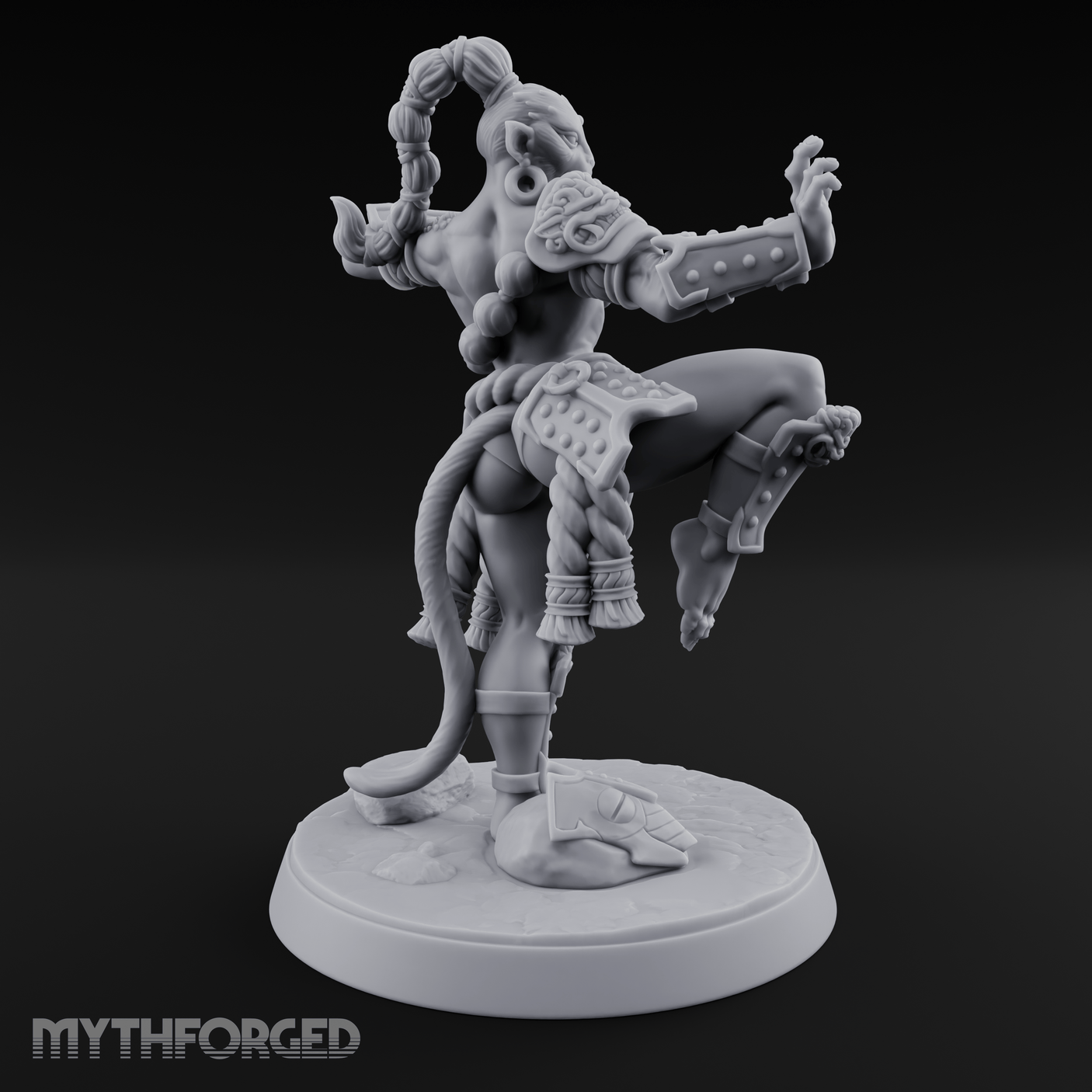 Arms Spread Commanding Hadozee Monk Miniature for Dungeons and Dragons, Pathfinder or other TTRPGs