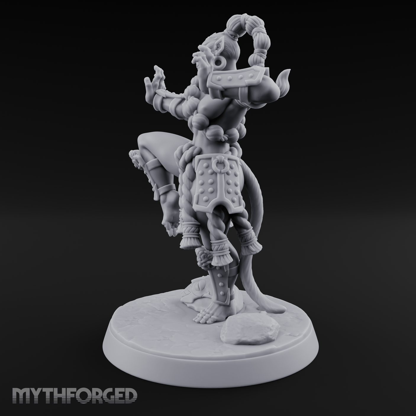Arms Spread Commanding Hadozee Monk Miniature for Dungeons and Dragons, Pathfinder or other TTRPGs