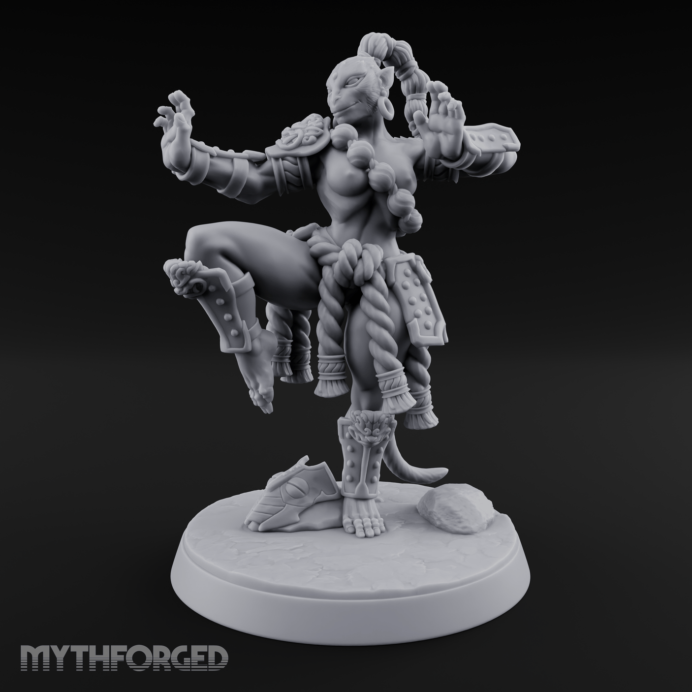 Arms Spread Commanding Hadozee Monk Miniature for Dungeons and Dragons, Pathfinder or other TTRPGs
