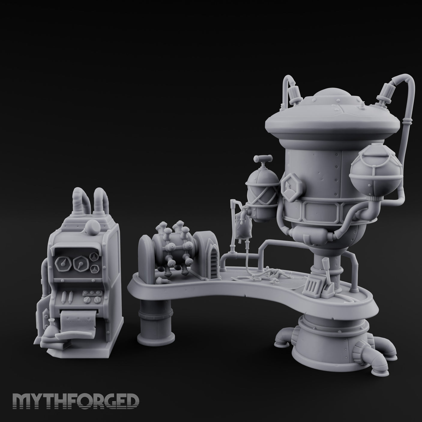 Pipe-Venting Gauge-Covered Arcane Workshop Machines Miniature for Dungeons and Dragons, Pathfinder or other TTRPGs