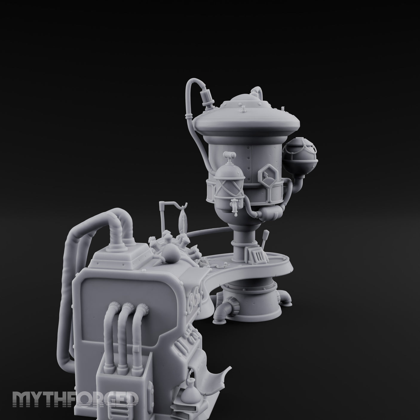 Pipe-Venting Gauge-Covered Arcane Workshop Machines Miniature for Dungeons and Dragons, Pathfinder or other TTRPGs