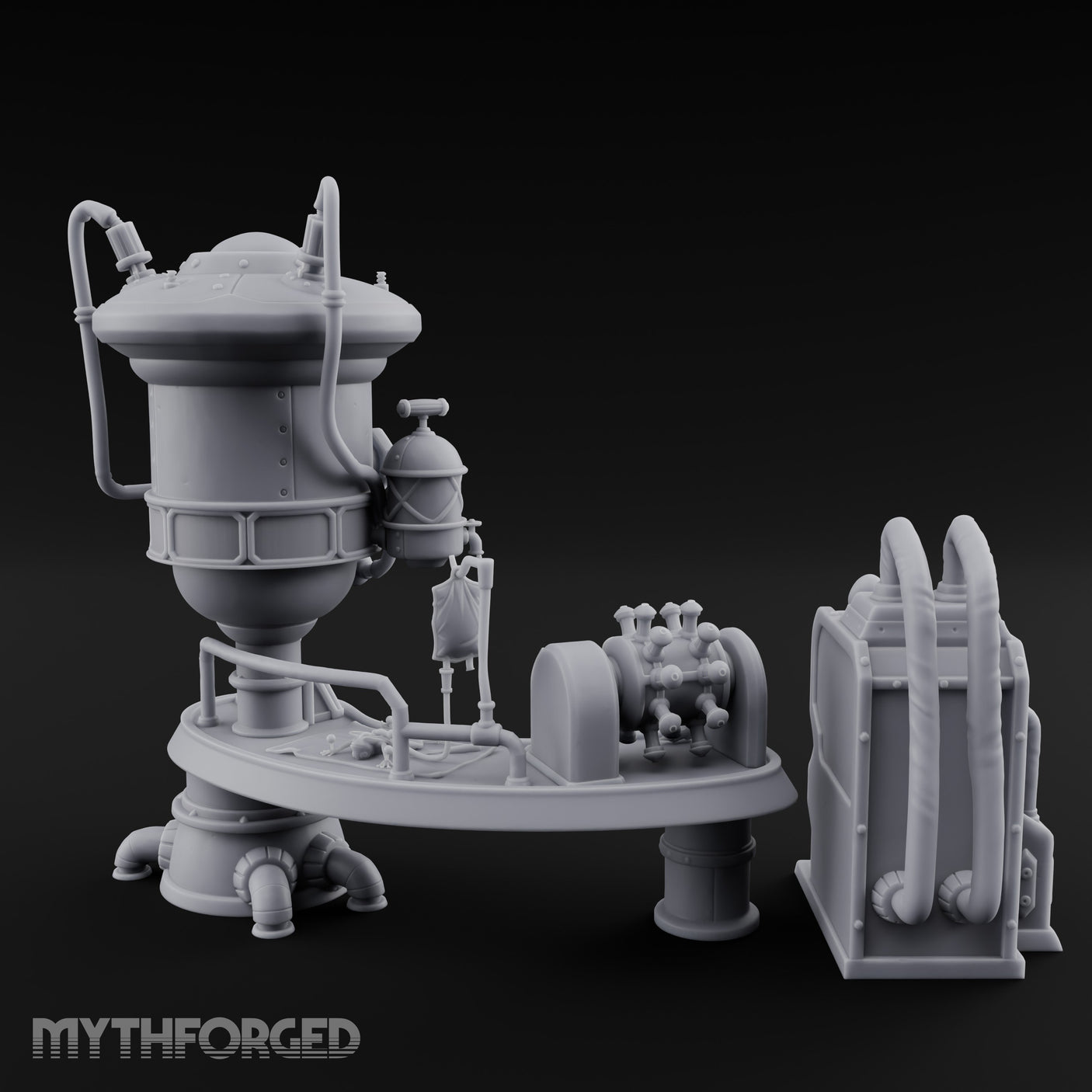 Pipe-Venting Gauge-Covered Arcane Workshop Machines Miniature for Dungeons and Dragons, Pathfinder or other TTRPGs