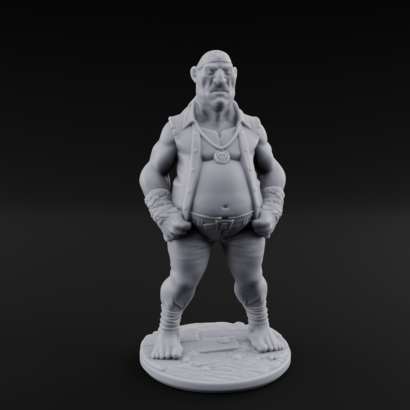 Belly Out Strutting Pirate A Miniature for Dungeons and Dragons, Pathfinder or other TTRPGs