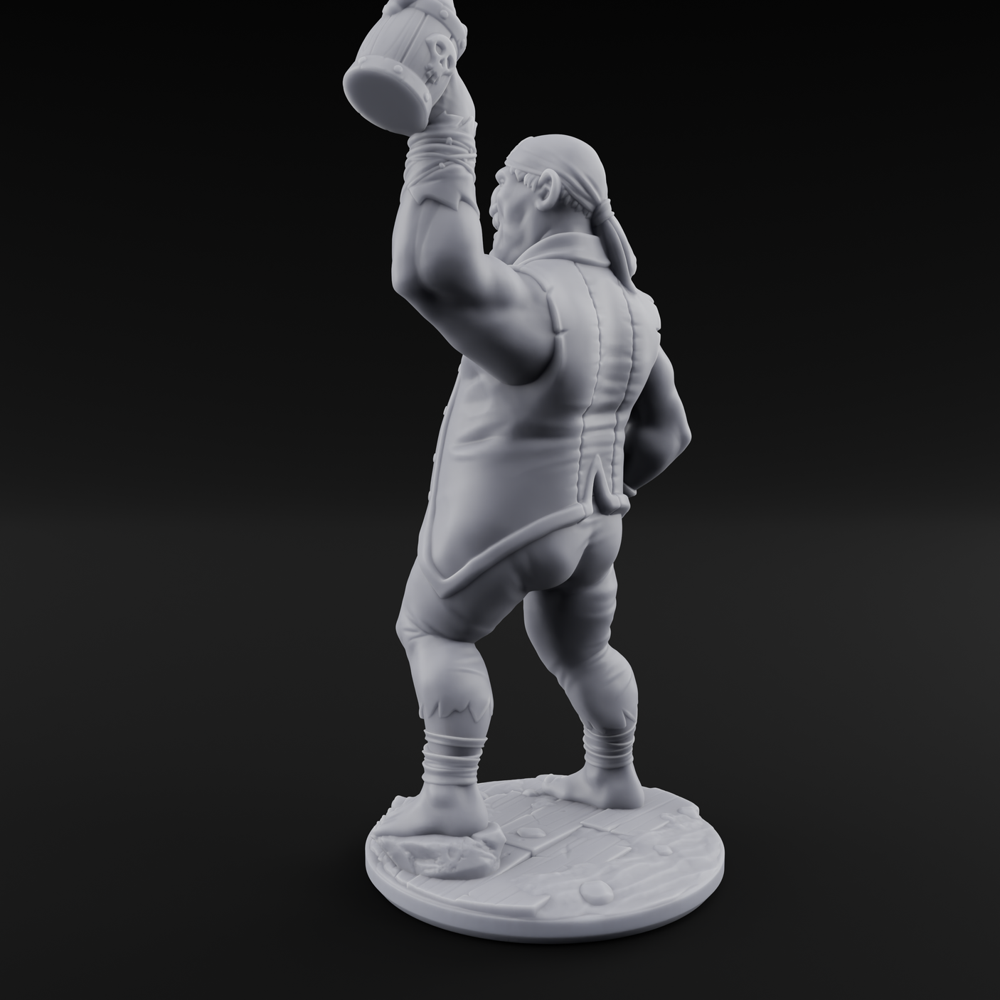 Belly Out Strutting Pirates Miniature for Dungeons and Dragons, Pathfinder or other TTRPGs